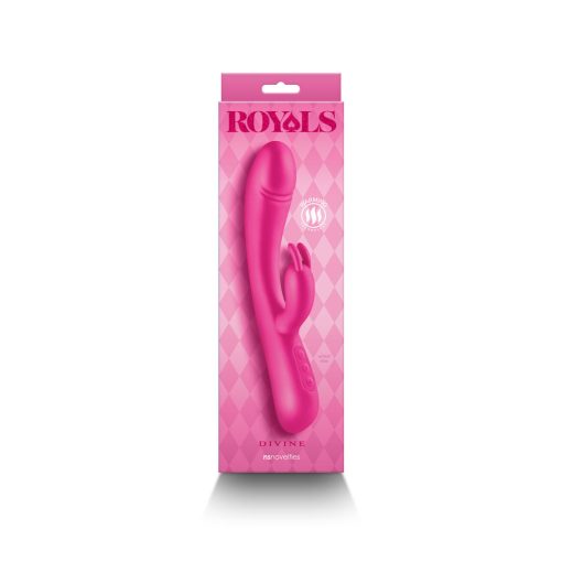 Warming rabbit vibrator in metallic pink – luxury sex toy with dual stimulation and soft silicone