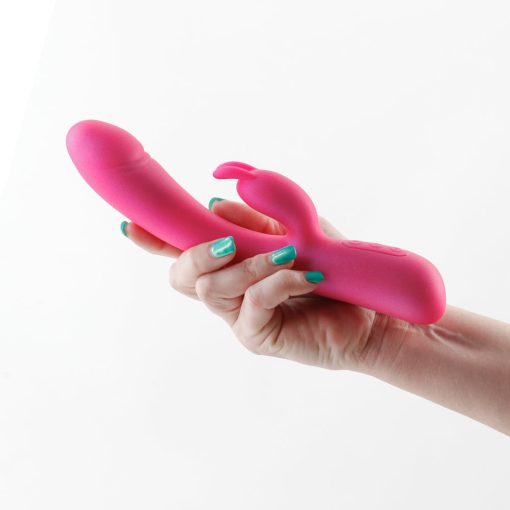 Royals Divine Warming Rabbit Vibrator – Metallic Pink Silicone - Image 3