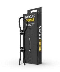Nexus Forge Adjustable Silicone Cock And Ball Lasso Ring Black