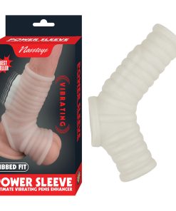 Nasstoys Power Sleeve Ribbed Fit Vibrating Penis Enhancer White