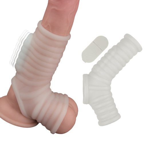 Nasstoys Power Sleeve Ribbed Fit Vibrating Penis Enhancer White - Image 4