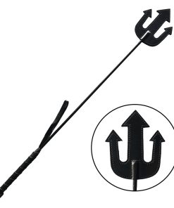 Rouge Leather Devil Riding Crop Black