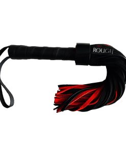 Rouge Short Suede Flogger Leather Handle Black/Red