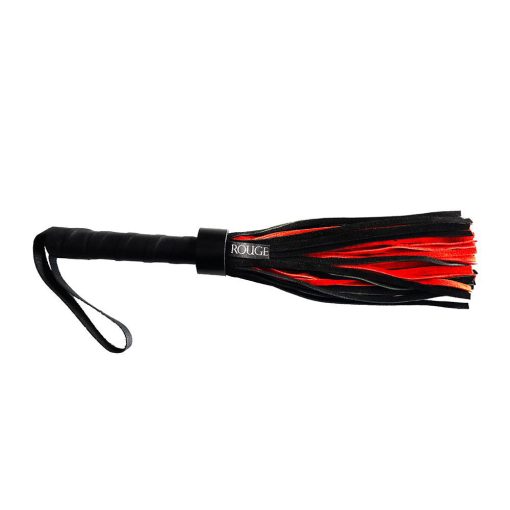 Rouge Short Suede Flogger Leather Handle Black/Red - Image 2