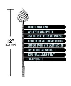 Nixie Metal Riding Crop Flaming Heart