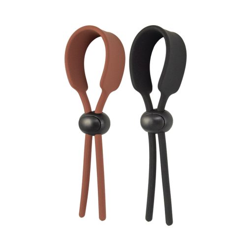 Cock Loops Adjustable Cock Ties Brown & Black - Image 2