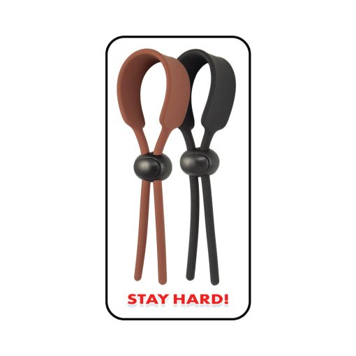 Cock Loops Adjustable Cock Ties Brown & Black - Image 4
