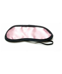Sex Kitten Satin Eye Mask Pink With Black Trim
