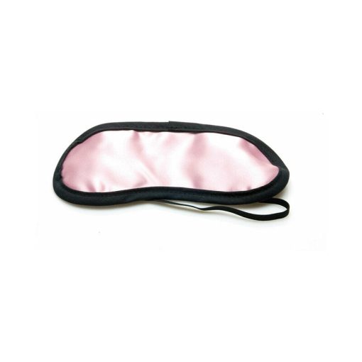 Sex Kitten Satin Eye Mask Pink With Black Trim