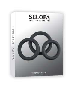 Selopa 3 Ring Circus Cock Ring Set Silicone Black