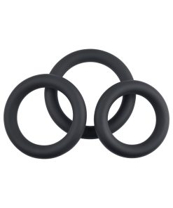 Selopa 3 Ring Circus Cock Ring Set Silicone Black