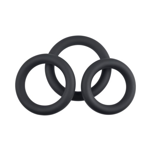 Selopa 3 Ring Circus Cock Ring Set Silicone Black - Image 3