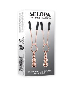 Selopa Beaded Nipple Clamps Stainless Steel Rose Gold