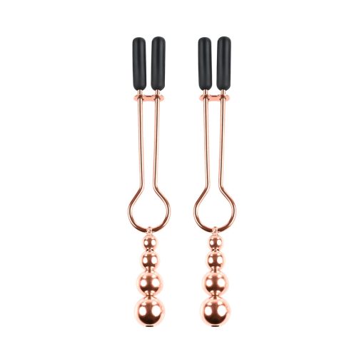 Selopa Beaded Nipple Clamps Stainless Steel Rose Gold - Image 2