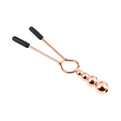 Selopa Beaded Nipple Clamps Stainless Steel Rose Gold - Image 4