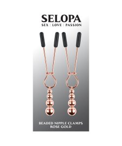 Selopa Beaded Nipple Clamps Stainless Steel Rose Gold