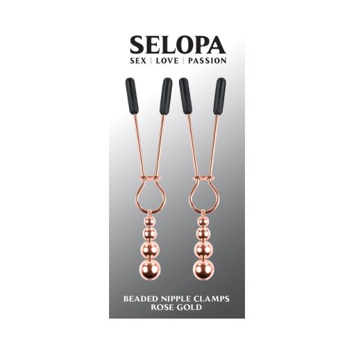 Selopa Beaded Nipple Clamps Stainless Steel Rose Gold - Image 7