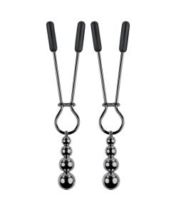 Selopa Beaded Nipple Clamps Stainless Steel Black Chrome