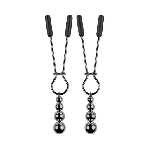 Selopa Beaded Nipple Clamps Stainless Steel Black Chrome - Image 3