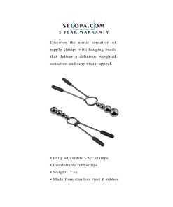 Selopa Beaded Nipple Clamps Stainless Steel Black Chrome