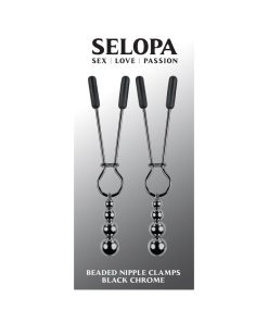 Selopa Beaded Nipple Clamps Stainless Steel Black Chrome