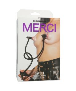 Merci Swell Auto Vibrating Nipple Sucker Cups Black