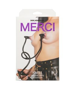 Merci Swell Auto Vibrating Nipple Sucker Cups Black