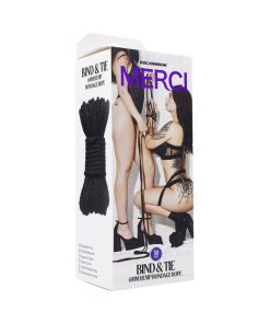 Merci Bind & Tie 6Mm Hemp Bondage Rope 30 Ft. Black