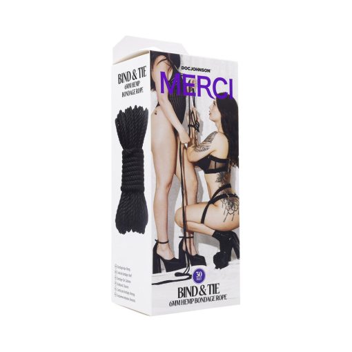 Merci Bind & Tie 6Mm Hemp Bondage Rope 30 Ft. Black