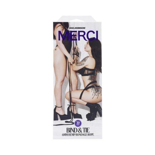 Merci Bind & Tie 6Mm Hemp Bondage Rope 30 Ft. Black - Image 3
