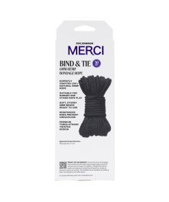 Merci Bind & Tie 6Mm Hemp Bondage Rope 30 Ft. Black