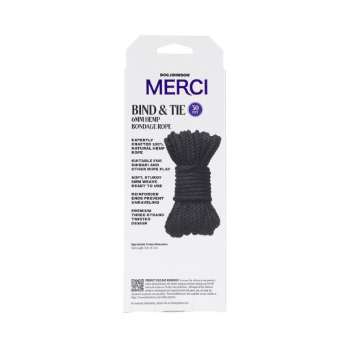 Merci Bind & Tie 6Mm Hemp Bondage Rope 30 Ft. Black - Image 4