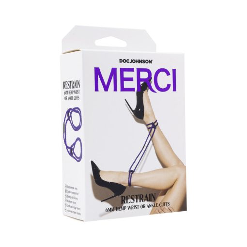 Merci Restrain 6Mm Hemp Wrist Or Ankle Cuffs Violet