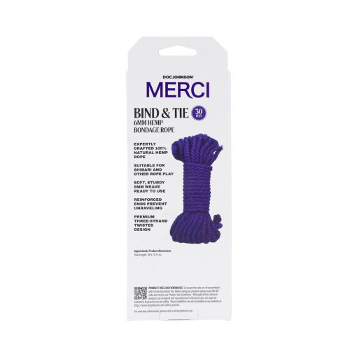 Merci Bind & Tie 6Mm Hemp Bondage Rope 30 Ft. Violet - Image 4