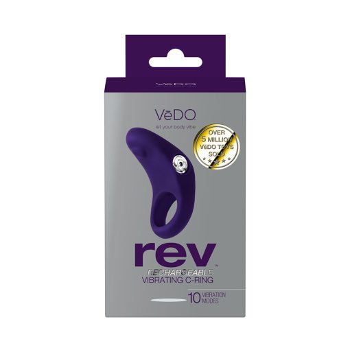 Vedo Rev Rechargeable Vibrating C-Ring Purple - Image 5