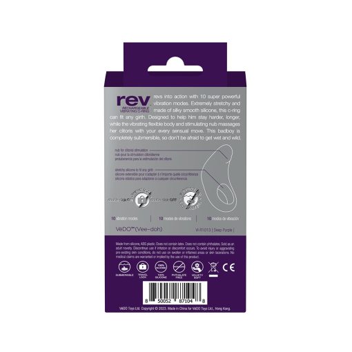 Vedo Rev Rechargeable Vibrating C-Ring Purple - Image 8