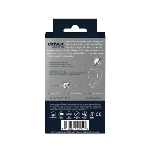 Vedo Driver Rechargeable Vibrating C-Ring Black - Image 8