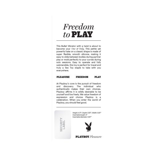 Playboy One & Only Rechargeable Silicone Bullet Vibrator Acai - Image 2