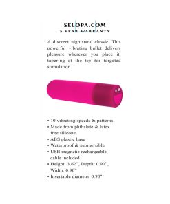 Selopa Tiny Temptation Rechargeable Silicone Bullet Vibrator Pink