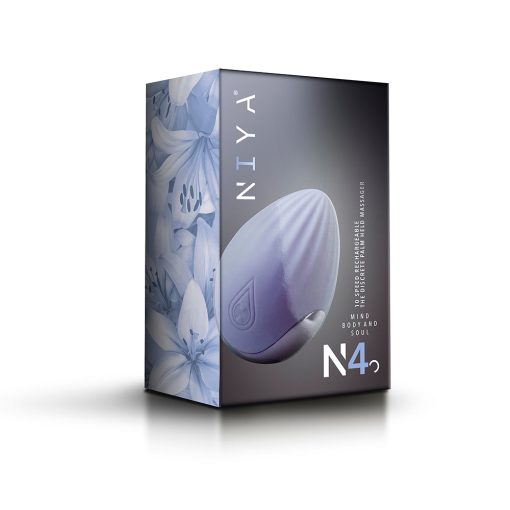 Niya 4 Palm Held Massager Cornflower Rebranded Packaging