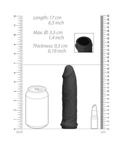 Realrock Skin 6 In. Penis Extender Sleeve Black