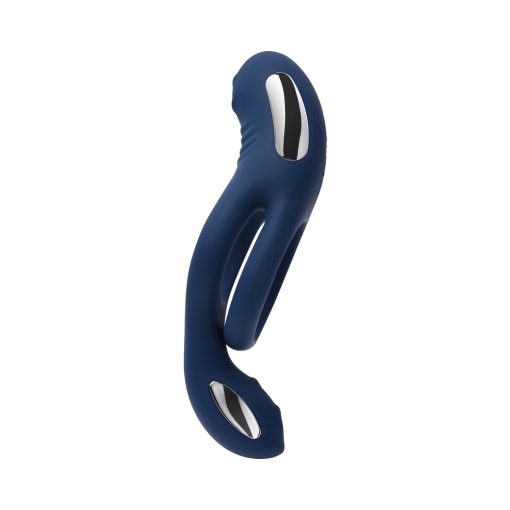 Zero Tolerance Ring Around The Rosy Rechargeable Vibrating Dual C-Ring Silicone Blue - Image 2
