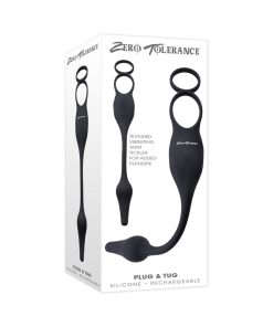 Zero Tolerance Plug & Tug Rechargeable Vibrating C-Ring Combo Silicone Black