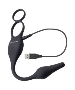 Zero Tolerance Plug & Tug Rechargeable Vibrating C-Ring Combo Silicone Black