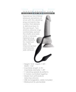 Zero Tolerance Plug & Tug Rechargeable Vibrating C-Ring Combo Silicone Black
