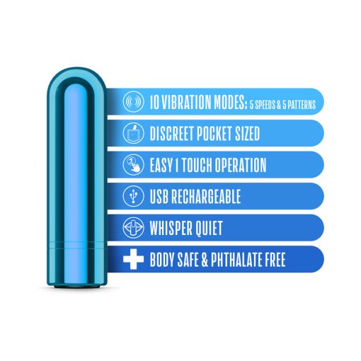 Kool Vibes Rechargeable Mini Bullet Blueberry - Image 5