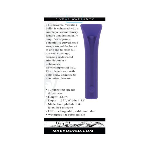 Evolved Full Coverage Rechargeable Bullet Silicone Purple - Image 9