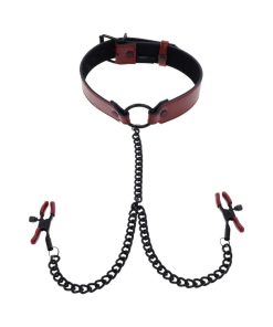 Sportsheets Saffron Collar With Nipple Clamps