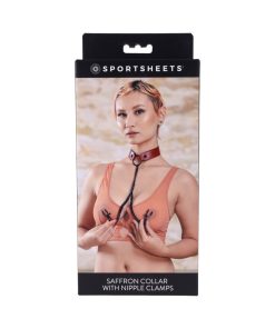 Sportsheets Saffron Collar With Nipple Clamps