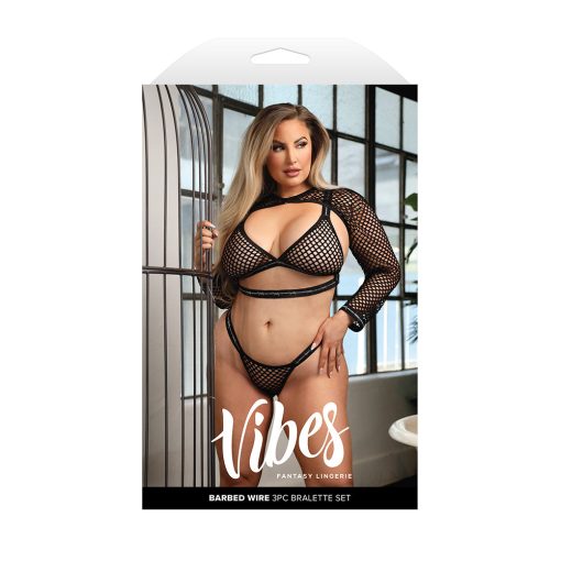 Fantasy Lingerie Vibes Barbed Wire Fishnet Bralette